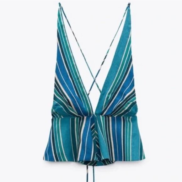 Zara Linen Blend Top - Picture 1 of 4